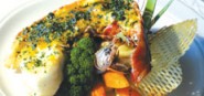 A meal on a plate. 