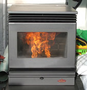 A pellet burner. 