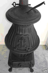 A potbelly stove. 