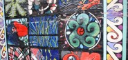 A colourful mosaic painting. 