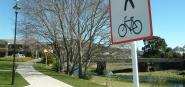 A pedestrian and bicycle shared pathway. 
