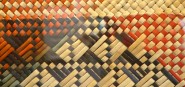 A colourful weaving. 