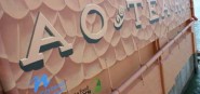 A mural spelling out Aotearoa. 