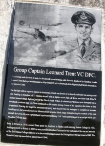 A memorial plaque. 
