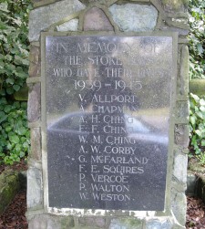 A stone plaque. 