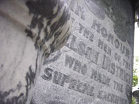 A stone plaque. 