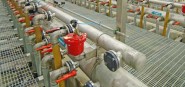 Valves at the water treatment plant. 