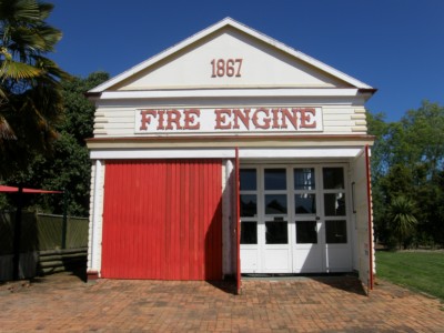 Replica of 1867 volunteer Fire Station at Founders Heritage Park, Nelson. 