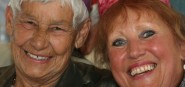 Two smiling women. 