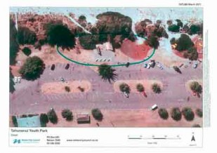 Aerial view of the Tahunanui Beach Reserve site for proposed youth park. 