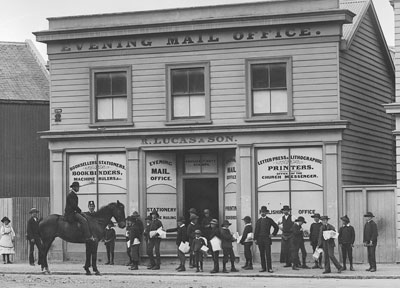 Historic image of Nelson Mail building. 