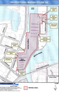 Map of the marina area. 