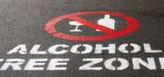 Streetwriting that says Alcohol Free Zone. 