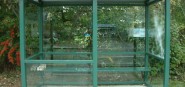 A bus shelter. 