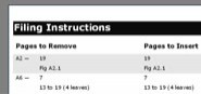 page corner of filing instructions example. 