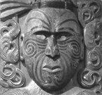 A face carving. 