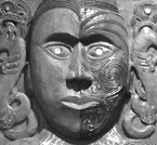 A face carving. 