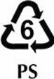 Plastics recycling symbol 6