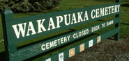 A sign from a local cemetery. 