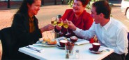 people drinking wine